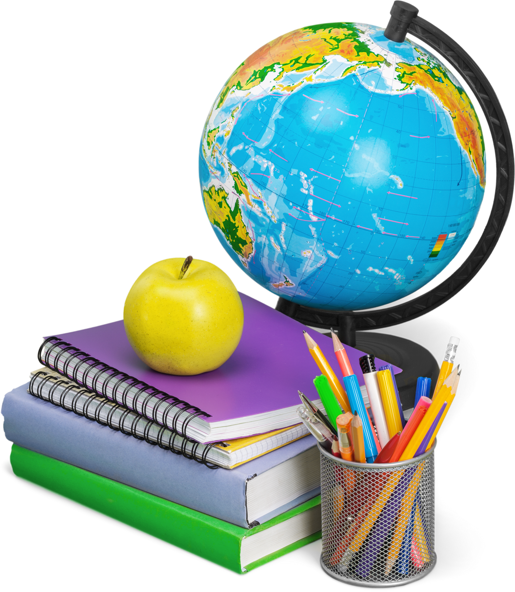 Back to School Supplies Isolated on White